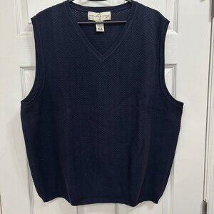 Preswick & Moore Golf Men’s Sweater Vest Black Cotton Size Large Australia